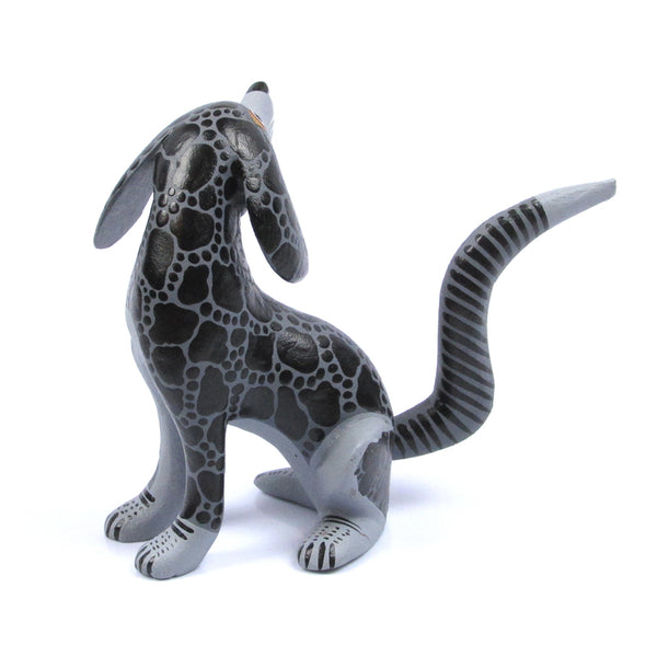 Black Spotted Dog - Oaxacan Alebrije Wood Carving - VivaMexico.com