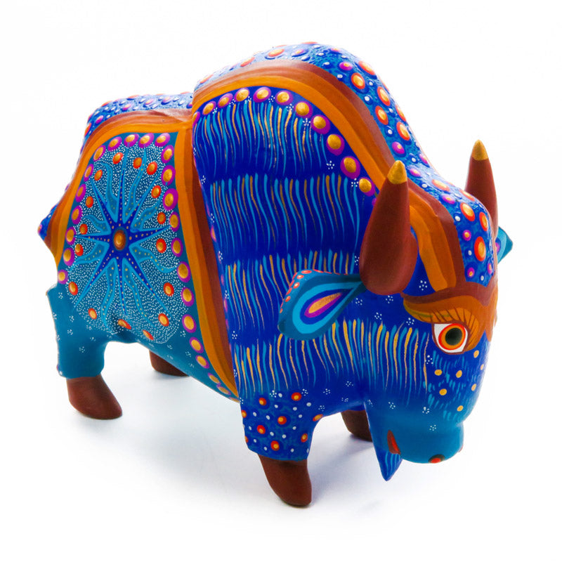 Blue Buffalo - Oaxacan Alebrije Wood Carving - VivaMexico.com