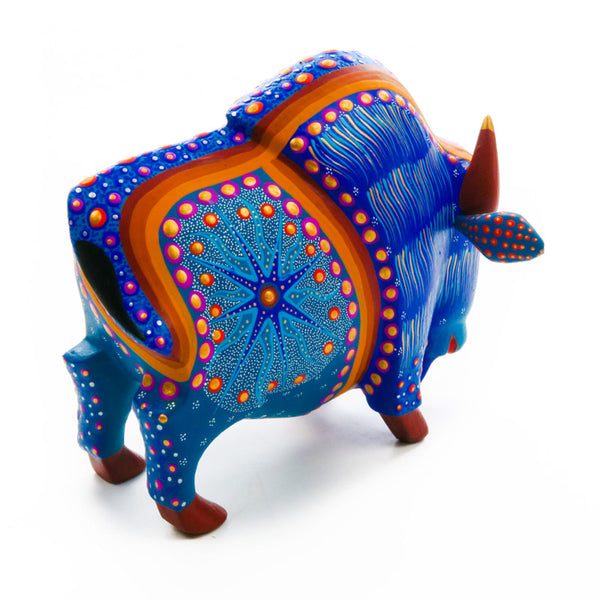 Blue Buffalo - Oaxacan Alebrije Wood Carving - VivaMexico.com