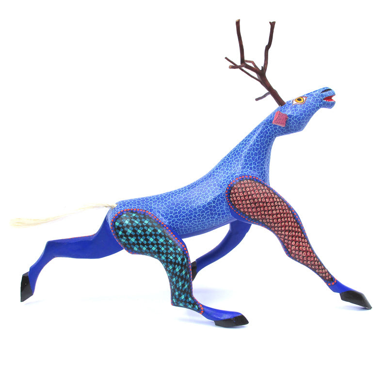 Blue Deer - Oaxacan Alebrije Wood Carving - Viva Mexico - Fine Mexican Art