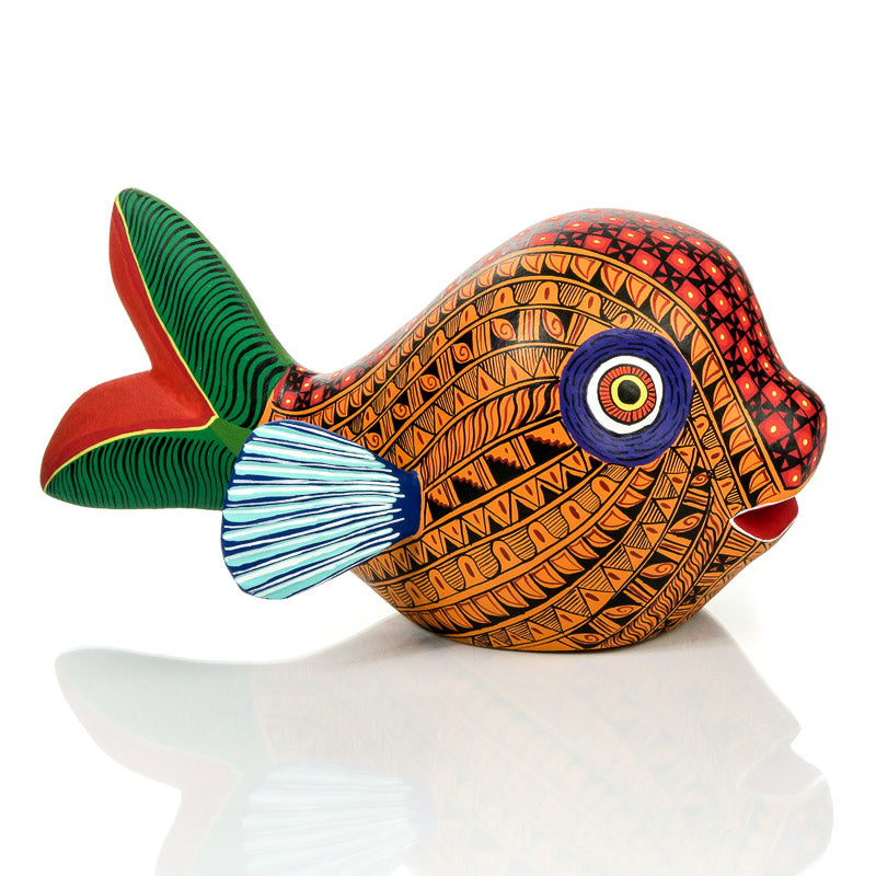 Cute Fish - Oaxacan Alebrije Wood Carving - VivaMexico.com