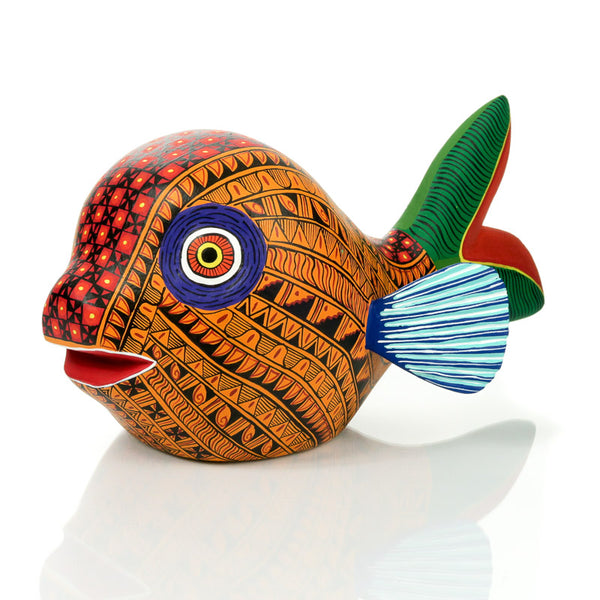 Cute Fish - Oaxacan Alebrije Wood Carving - VivaMexico.com