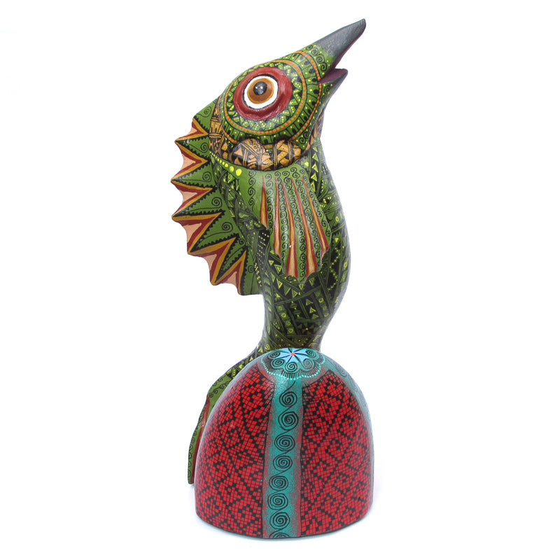 Fine Green Fish - Oaxacan Alebrije Wood Carving - Viva Mexico - Fine Mexican Art