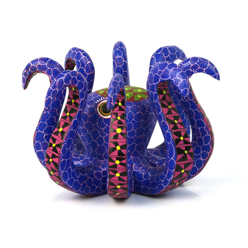 Purple Octopus - Oaxacan Alebrije Wood Carving - VivaMexico.com