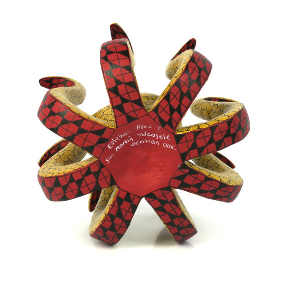 Yellow Octopus - Oaxacan Alebrije Wood Carving - VivaMexico.com